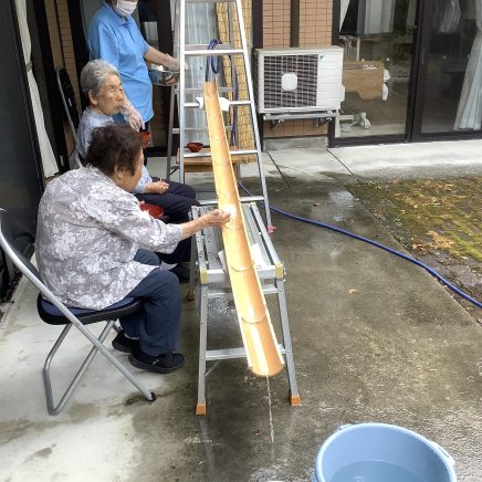 【原村】デイサービス 流しそうめんをしました